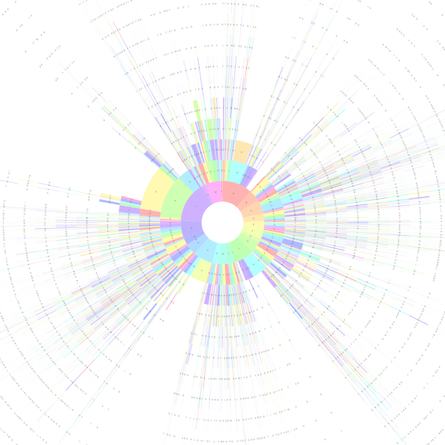 Sunburst Chart of Common English Words, small